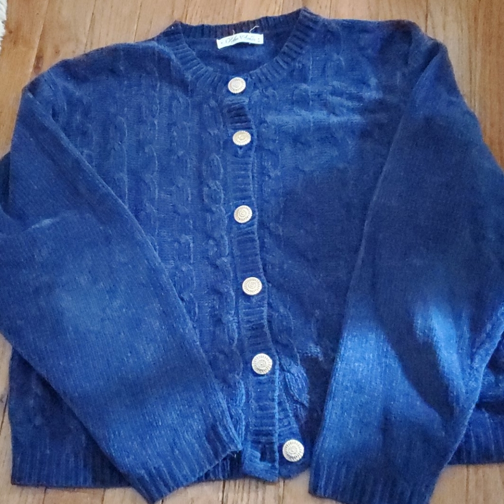 Blue button down sweater